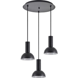 Home Lighting Κρεμαστό Φωτιστικό Οροφής Τρίφωτο E27 Μαύρο SE21-BL-4-3BL-MS3 77-8558