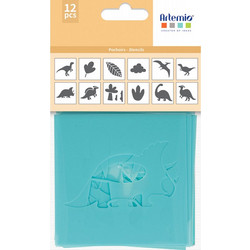Artemio Στένσιλ Dinos & Co 9x9cm 12τμχ
