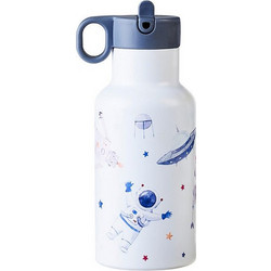 Chic Mic Bioloco Sky Kids Robots & Astronauts Παιδικό Μπουκάλι Θερμός Ανοξείδωτο BPA Free με Καλαμάκι Λευκό 350ml