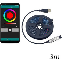 Αδιάβροχη LED Ταινία RGB - USB 5V - 3m -30 SMD 5050 με Bluetooth AT76411