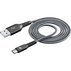 Cellular Line Braided USB-A to USB-C 1.2m Black 312373