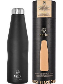 Estia Travel Flask Save The Aegean Midnight Black 750ml
