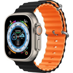 Devia Sport6 Deluxe Λουράκι Σιλικόνης Black / Orange (Apple Watch 42 / 44 / 45 / 49mm)