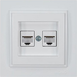 Πριζα Data cat 6 rj 45 Διπλη Λευκη