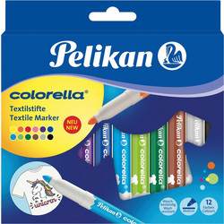 Pelikan Textilmarker colorella 12er Kartonetui langlebige und waschmaschinenbestndige Tinte 1 Stck (814584)