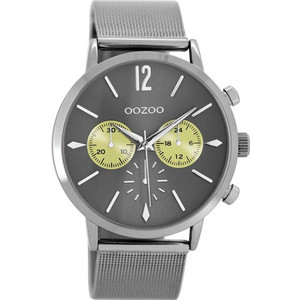Oozoo Timepieces Γυναικείο Ρολόι Χρονογράφος με Ασημί Μεταλλικό Μπρασελέ C8779