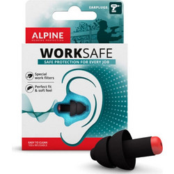 Ωτοασπίδες Εργασίας WorkSafe 2ΤΜΧ Μαύρο Με Κορδόνι Alpine 111.21.355