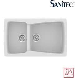 Sanitec Classic 320 Επικαθήμενος Νεροχύτης Γρανίτη Αντιστρεφόμενος Ματ White 79x50cm