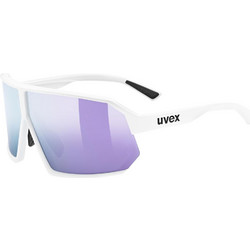 Uvex SPORTSTYLE-237 Ανδρικά Γυαλιά Ηλίου Μάσκα Κοκάλινα Λευκά με Μωβ Φακό