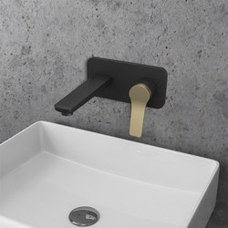 Μπαταρία νιπτήρος εντοιχισμού μαύρη ματ με Bronze ANDARE KARAG WNW148073PA-B