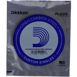 D'Addario PL008 Χορδή Ηλεκτρικής / Ακουστικής Κιθάρας Plain Steel 8"