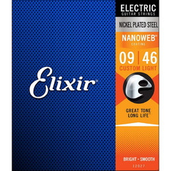 Elixir Strings 12027 Σετ 6 Χορδές Ηλεκτρικής Κιθάρας Nickel Plated Steel 9-46" Custom Light Tension