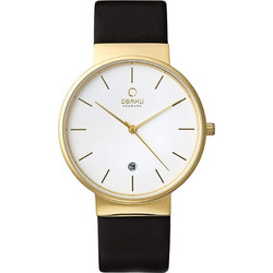Obaku Ανδρικό Ρολόι με Μαύρο Δερμάτινο Λουράκι V153GDGWRB