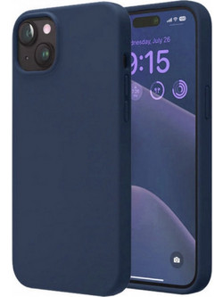 Θήκη Rubber Ενισχυμένης Σιλικόνης για iPhone 14 Plus Σκούρο Μπλε