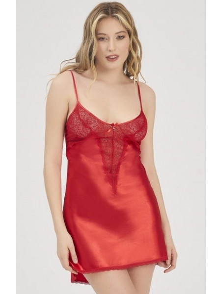 Νυχτικό Γυναικείο Lingerie Με Λεπτή Ράντα Moonlight-329 ΚΟΚΚΙΝΟ ΚΟΚΚΙΝΟ