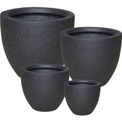 MarHome Σετ Κασπώ Fiberclay Ανθρακί 4τμχ