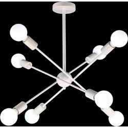 Home Lighting KQ 2629/8 Κρεμαστό Φωτιστικό Οροφής Πολύφωτο E27 Λευκό 77-8094