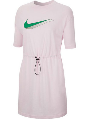 Nike Sportswear Swoosh Graphic Long-Sleeved Mini Καλοκαιρινό Αθλητικό Φόρεμα Ροζ CU5172-663