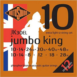 Rotosound JK30EL Σετ 12 Χορδές Ακουστικής Κιθάρας Phosphor Bronze 10-48" Extra Light Tension