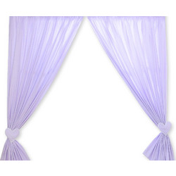 Curtains for baby room - Hanging Hearts white polka dots on lilac