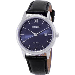 Citizen Eco-Drive Ανδρικό Ρολόι Solar με Μαύρο Δερμάτινο Λουράκι AW1780-09L