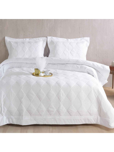 Νυφικό Κουβερλί (Σετ 235x250) Rythmos Charmy White