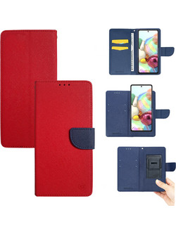 Θήκη Universal Sonique Trend Wallet με Clip έως 6,7" (175mm x 80mm x8mm) Κόκκινο/ Σκούρο Μπλε