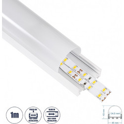 GloboStar SURFACEPENDANT-PROFILE 70871-1M Προφίλ Αλουμινίου - Βάση & Ψύκτρα Ταινίας LED με Λευκό Γαλακτερό Κάλυμμα - Επιφανειακή & Κρεμαστή Χρήση - Πατητό Κάλυμμα - Λευκό - 1 Μέτρα - Μ100 x Π4.5 x Υ4.