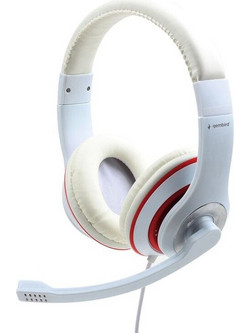 Gembird MHS-03-WTRDBK Over Ear Ακουστικά Υπολογιστή με Μικρόφωνο & 3.5mm Jack