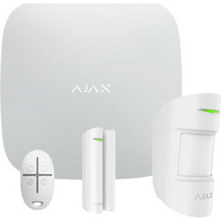 Ajax StarterKit White Ασύρματο Σύστημα Συναγερμού με 1 Ανιχνευτή Κίνησης, 1 Αισθητήρα Πόρτας, 1 Τηλεχειριστήριο, Κέντρο (GSM / Ενσύρματο)