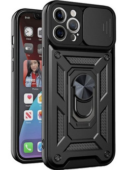 Sliding Camshield Σκληρή Θήκη με Δαχτυλίδι Μαύρο (iPhone 16 Pro Max)