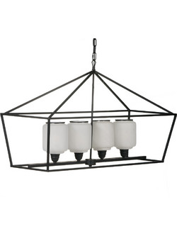 Artekko Chandelier Φωτιστικό Οροφής Πολυέλαιος Μέταλλο Μαύρο (106x36x60.5)cm