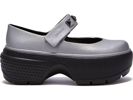 CROCS STOMP METALLIC MARY JANE 210437-040 ΑΣΗΜΙ