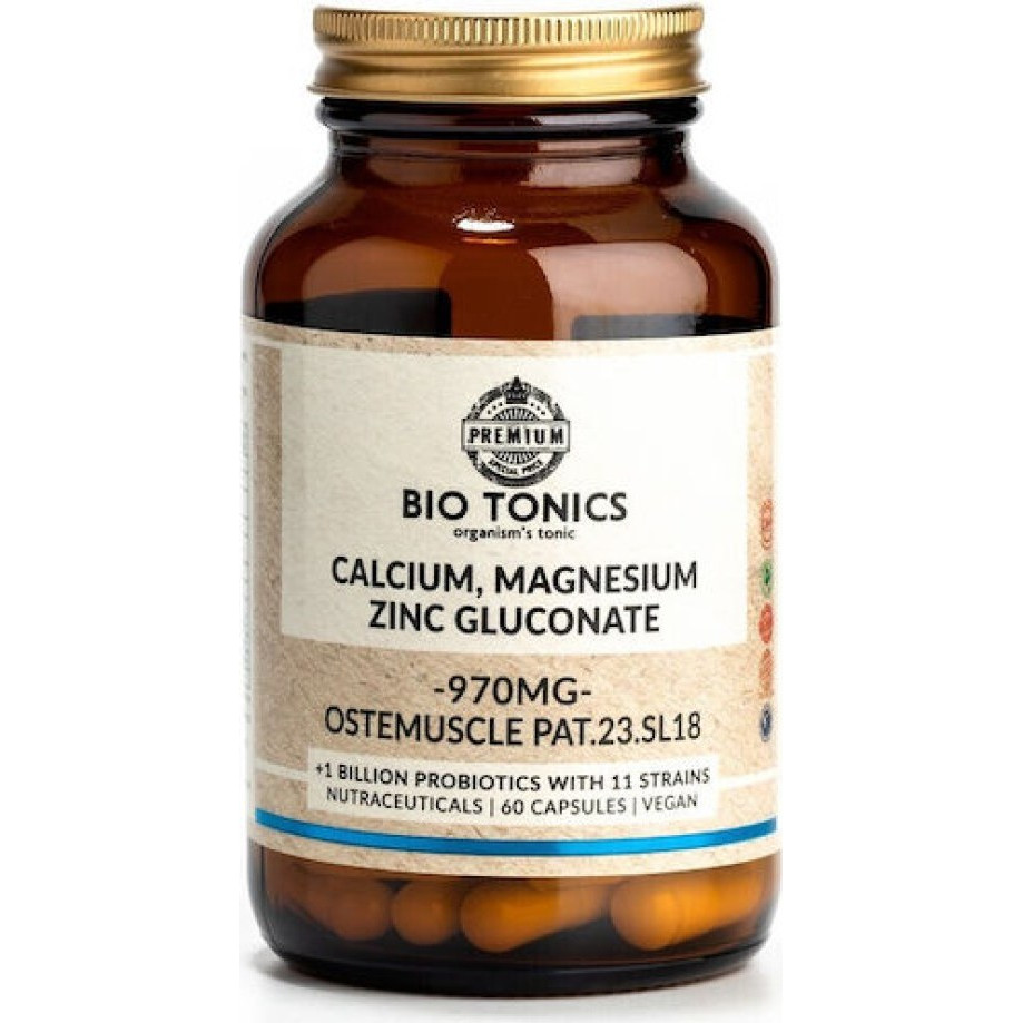 Bio Tonics Calcium Magnesium Zinc Gluconate 60 Κάψουλες | BestPrice.gr