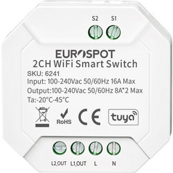 EuroSpot 2Channel Smart Switch Tuya WiFi 100-240V 2*8 A 6241