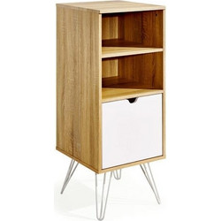 Κομοδίνο Nextdeco καφέ με ράφια και ντουλάπι Υ102x40x44,5εκ. (Σετ 1τεμ)