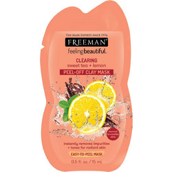 Freeman Clearing Sweet Tea Lemon Clay Peel-Off Μάσκα Προσώπου για Μαύρα Στίγματα & Λάμψη με Άργιλο 15ml