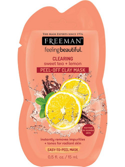 Freeman Clearing Sweet Tea Lemon Clay Peel-Off Μάσκα Προσώπου για Μαύρα Στίγματα & Λάμψη με Άργιλο 15ml