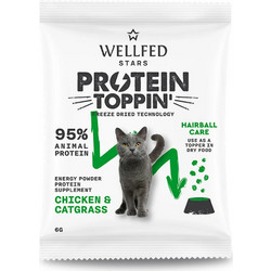 Wellfed Protein Toppin' Hairball Care Συμπλήρωμα Διατροφής Γάτας για Τριχόμπαλες σε Σκόνη 6gr