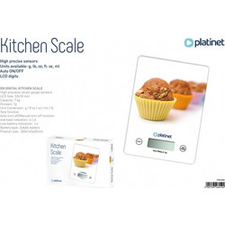 PBSKM PLATINET KITCHEN SCALE 7 KG CAPACITY 200X145X20MM MUFFIN