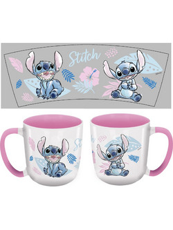 STITCH - Watercolor Pink - Mug Elite Colored Inner - 13Oz