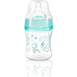 BabyOno Πλαστικό Μπιμπερό με Θηλή Σιλικόνης κατά των Κολικών 0m+ Πράσινο 120ml