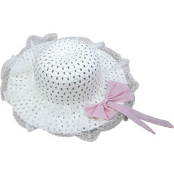 Ψάθινο Καπέλο White Pink Bow Girl 7120122