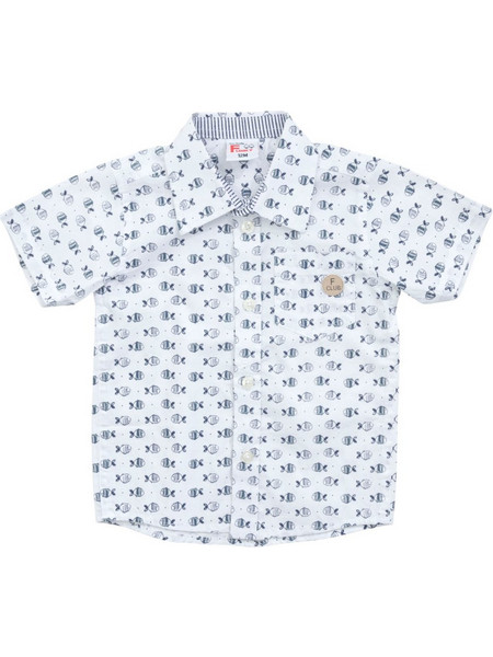 Πουκάμισο Κοντομάνικο White Allover Funky 123-808104