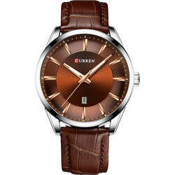 Curren Ανδρικό Ρολόι με Καφέ Δερμάτινο Λουράκι 8365 Brown