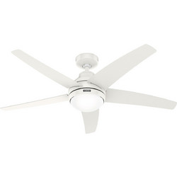 Hunter Bernard 51777 Ανεμιστήρας Οροφής 132cm 60W με Φως & Τηλεχειριστήριο Λευκός