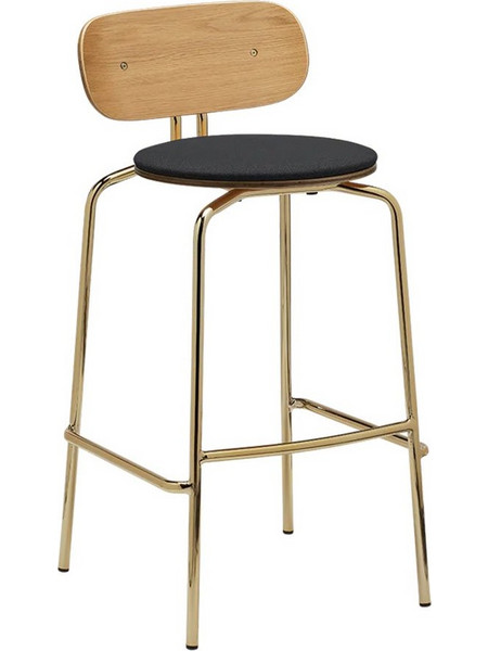 Σκαμπό Μπαρ Curious 5918-1C719-04 49.5x52x98.7cm Brass Shadow