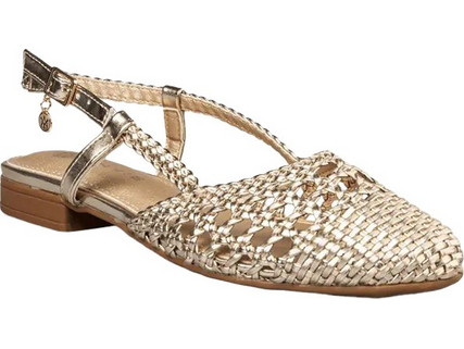 ENVIE SHOES-SLINGBACK BALLET FLATS (E96-21521-59)GOLD
