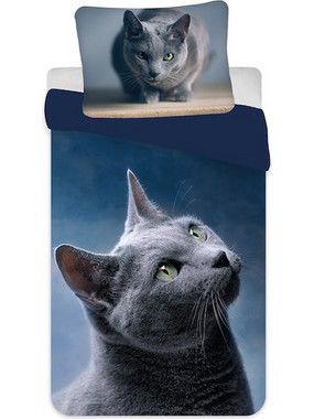 Cat Dark duvet cover 140x200cm, 70x90 cm microfibre