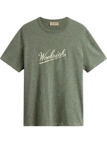 WOOLRICH MOULINE JERSEY LOGO T-SHIRT ΜΠΛΟΥΖΑ CFWOTE0150MRUT3957-6006W-GREENSTONE